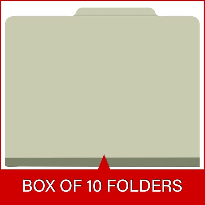 25 Pt. Pressboard Classification Folders, 2/5 Cut ROC Top Tab, Letter Size, No Dividers, Light Green (Box of 25) - Image 6