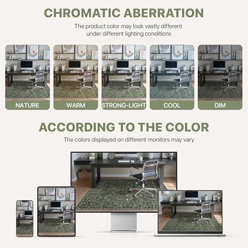 36"x48" Office Chair Mat for Hardwood Floor, Non-Slip Washable Moss Green - Image 6