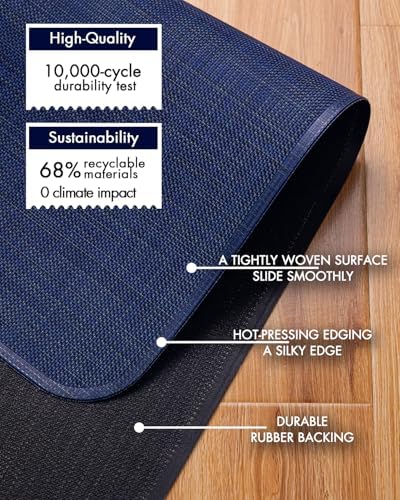 BARoyal Office Chair Mat for Hardwood Floor Under Desk Computer Rolling Chair Mat for Wood/Tile Floor Non-Slip Heavy Duty Desk Rug PVC Plastic Hard Floor Protector 30" x 48"(Indigo) - Image 4