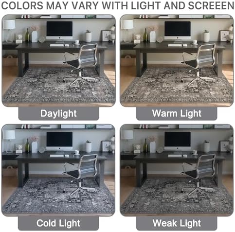 48"x72" Office Chair Mat for Hardwood Floor, Non-Slip Washable Black - Image 6