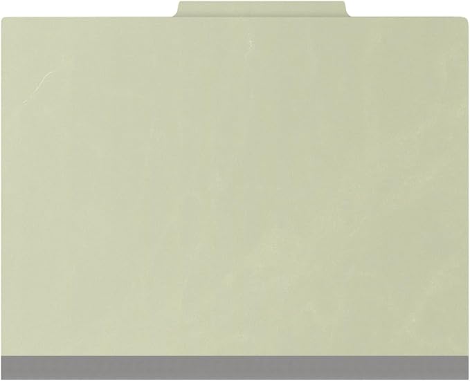 25 Pt. Pressboard Classification Folders, 2/5 Cut ROC Top Tab, Letter Size, 3 Dividers, Light Green (Box of 10) - Image 3