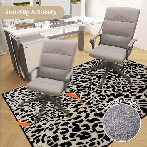 Office Chair Mat for Hardwood Floor, 48"x36" Easy Glide Computer Desk Mat Protector for Rolling Chair Under Desk Rug Nonslip Backing, Machine Wash, (Modern) - Image 5