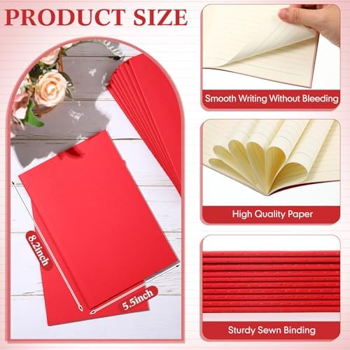 Mimorou 100 Pcs A5 Journals Notebooks Bulk,Red,Lined - Image 2