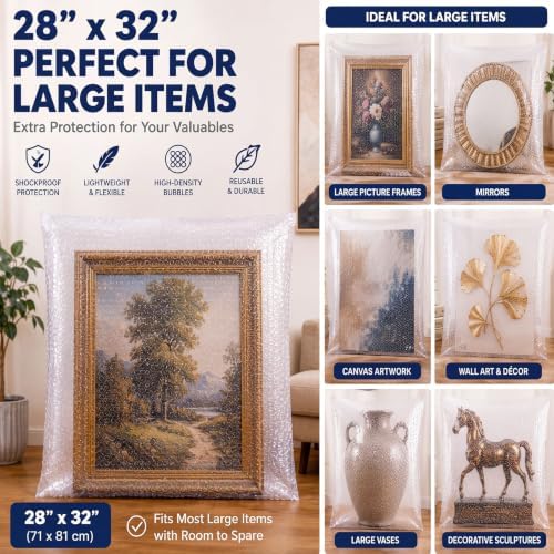 Dunzoom 5 Pack 28 * 32 Inch Extra Large Bubble Pouches, Non-adhesive Strip - Image 2