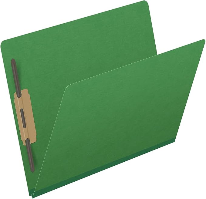 25 Pt. Pressboard Classification Folders, Full Cut End Tab, Letter Size, No Dividers, Moss Green (Box of 25) - Image 2