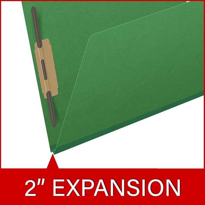 25 Pt. Pressboard Classification Folders, Full Cut End Tab, Letter Size, No Dividers, Moss Green (Box of 25) - Image 7