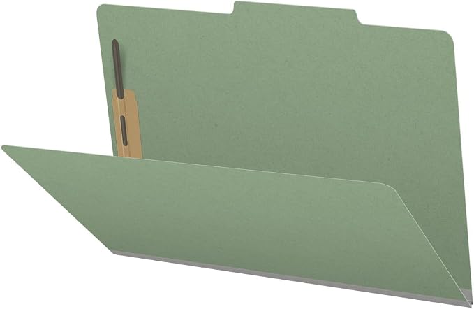 Top Tab Pressboard Folders, Legal Size, 2" exp, Fasteners Pos #1 & #3, Green (Box of 25) by Ecom+Folders
