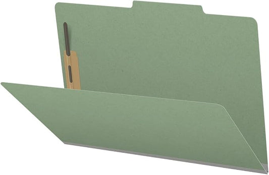 Top Tab Pressboard Folders, Legal Size, 2" exp, Fasteners Pos #1 & #3, Green (Box of 25) by Ecom+Folders