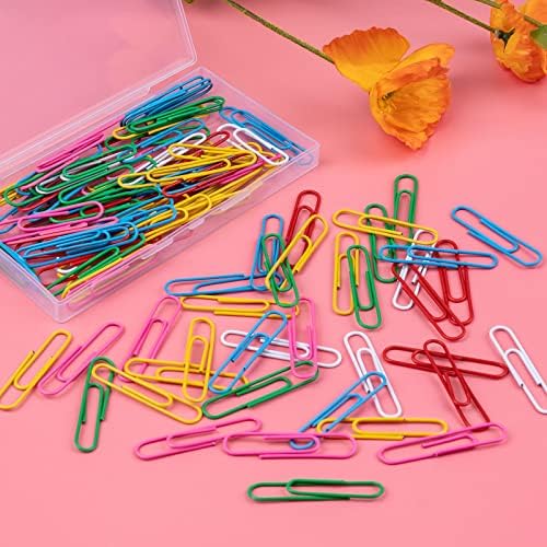 Luney 100PCS Paperclips, 2 Inch Colored Large Paper Clips Jumbo, Paper Clip Assorted 6 Colors, Paperclip for Office, Document, Teacher, and School Supplies - Image 2