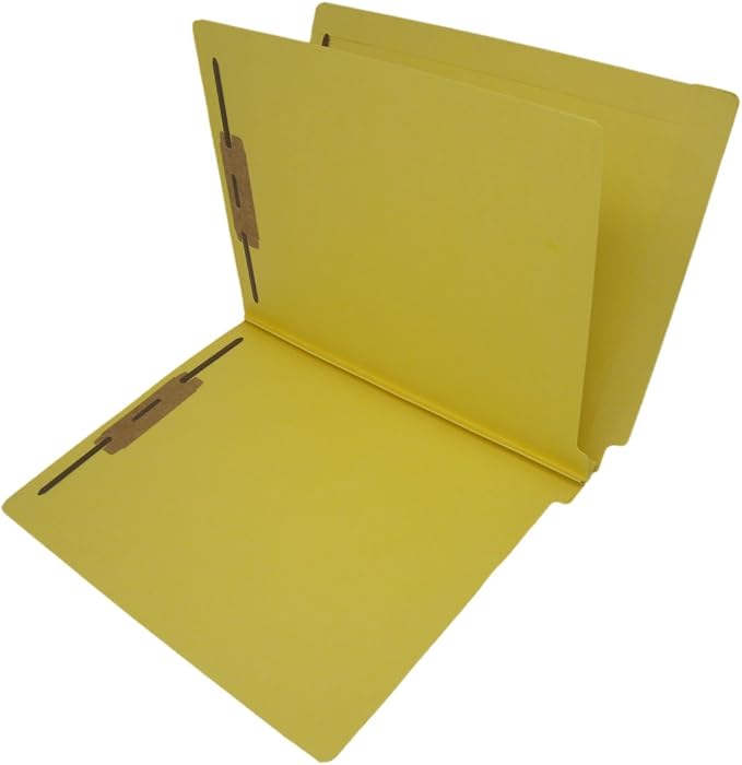 14 Pt. Yellow Classification Folders, Full Cut End Tab, Letter Size, 1 Divider (Box of 25) by Ecom+Folders