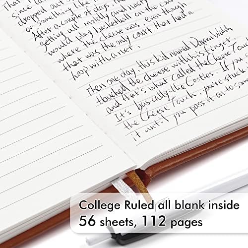 feela 15 Pack Pocket Small Notebooks Bulk, Mini Cute Notepads Hardcover College Ruled Lined Journals with Pen Holder for School Business Memos, with 15 Black Pens, 3.5”x 5.5”, A6, Brown - Image 3