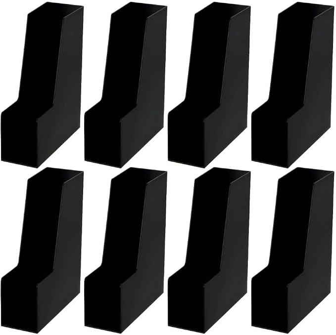 YBM Home Vertical File Bins Organizer Open Front Design for Easy Access to Files, Documents, and Magazines, Ideal for Home Office, Work Desktops, or School, Medium, 1262-8 by YBMHome