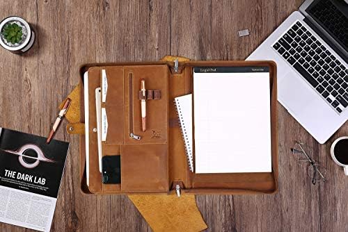 Personalized Leather Portfolio Padfolio for Men, Engraved Gifts for Father's Day for Husband from Wife, Customized Leather Gifts Present for Son/Dad, for Birthday, Brown - Image 4