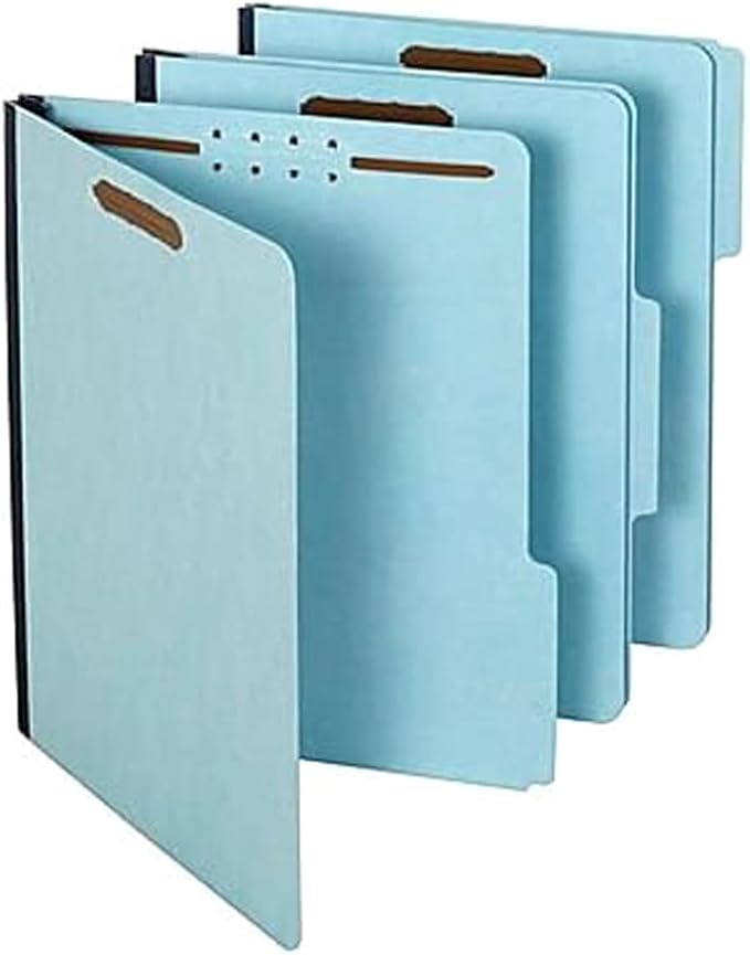 Staples® 60% Recycled Pressboard Classification Folder, 2" Expansion, Letter Size, Blue, 25/Box (ST384868/384868) by Staples