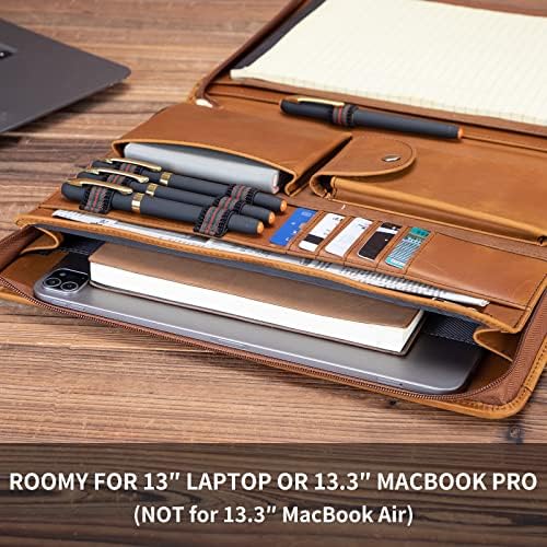 Zippered Leather Portfolio with Front Pocket for 8.5 x 11" Legal Pad - Image 5