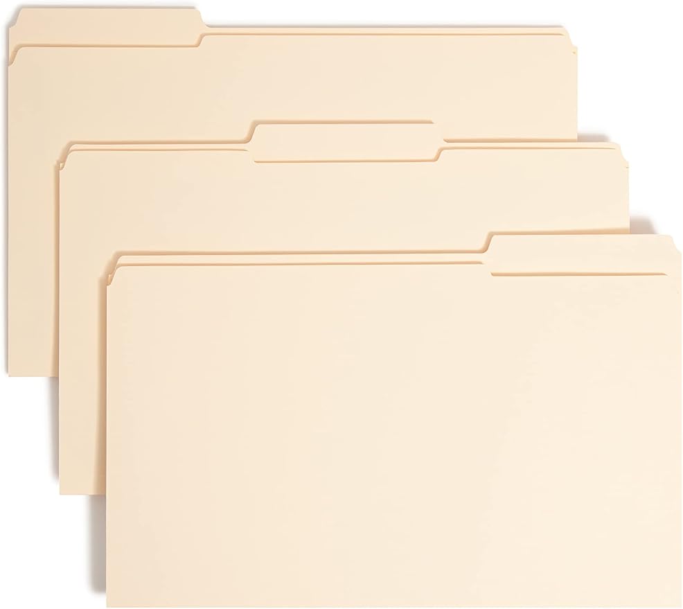Smead Fastener File Folder, 1 Fastener, Reinforced 1/3-Cut Tab, Legal Size, Manila, 50 per Box (19534) by SMEAD