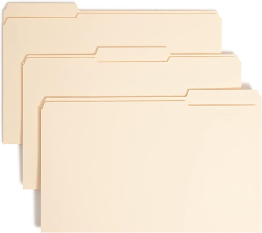 Smead Fastener File Folder, 1 Fastener, Reinforced 1/3-Cut Tab, Legal Size, Manila, 50 per Box (19534) by SMEAD