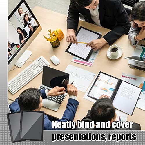 Teling 50 Pcs Report Covers with 3 Prong Presentation Folders, Black - Image 6