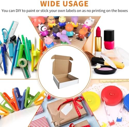 4x4x1'' Small Shipping Boxes (Inner Size) 25 Pack, Corrugated Cardboard Mailers for Small Business, White (CM441-25) - Image 7