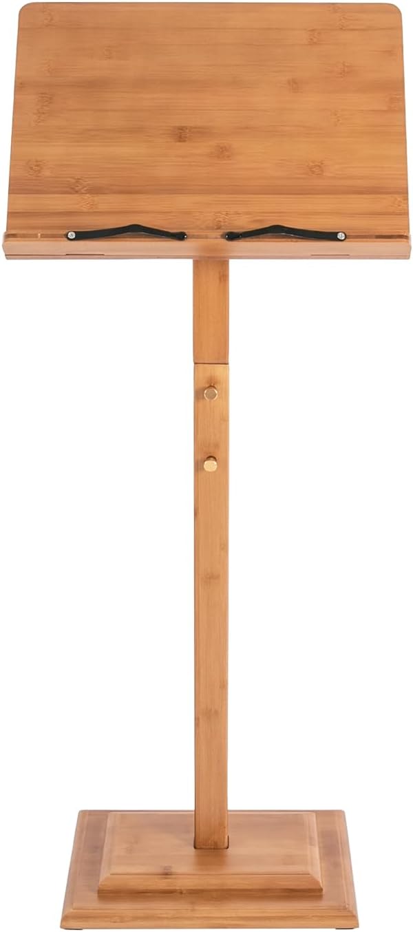 Sheet Music Stand & Desktop Book Stand with Phone Holder, Rotatable Music Book Holder Stand,Wooden Portable Sheet Music Table Stand Height Adjustable from 39.4-51.2in with Book Stand Support - Image 3