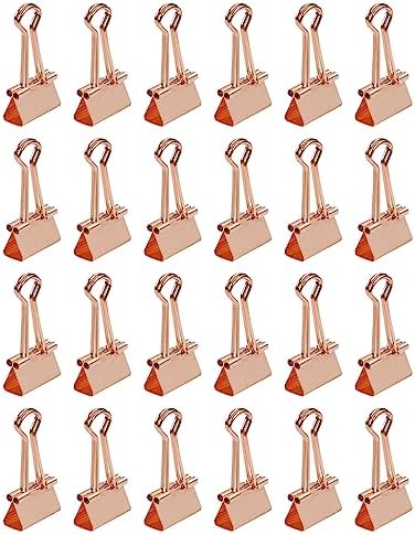 JAM PAPER Colorful Binder Clips - Small - 3/4 Inch (19 mm) - Rose Gold Binderclips - 25/Pack - Image 2