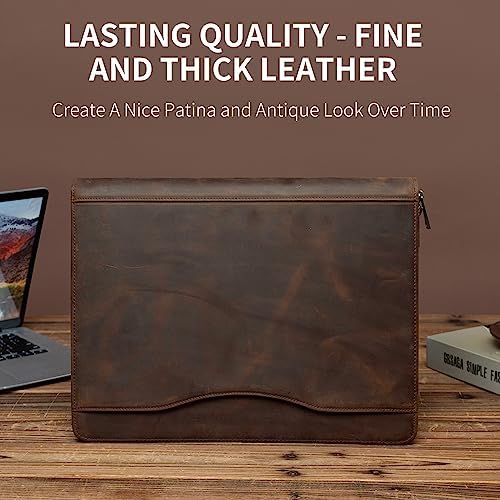 YIWEN Personalized Leather 3 Ring Binder Portfolio for 8.5 x 11” Notepad - Image 2