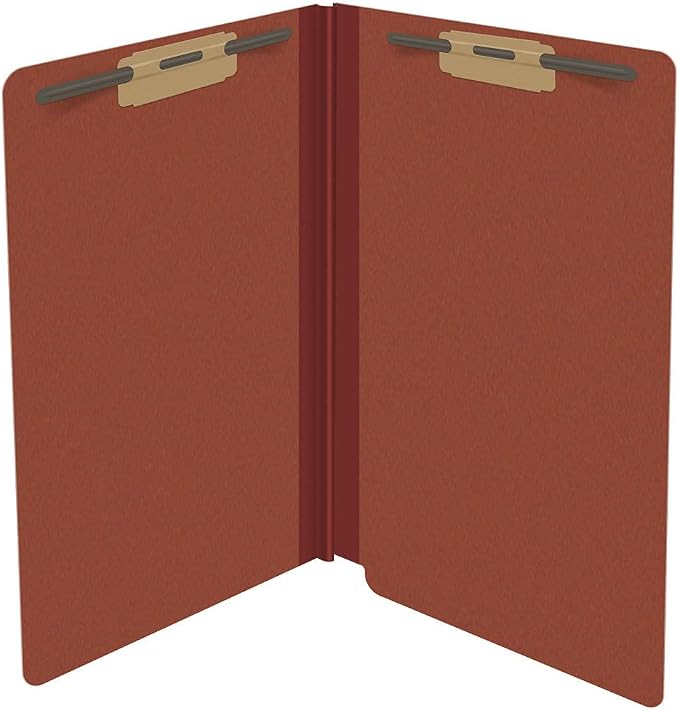 Ecom Folders End Tab Pressboard File Folders | Legal Size 25 Pt Stock with 2" Tyvek Expansion | Full Cut Tabs for Medical Charts, Legal Documents & Office Records | Brick Red, Box of 25 - Image 4