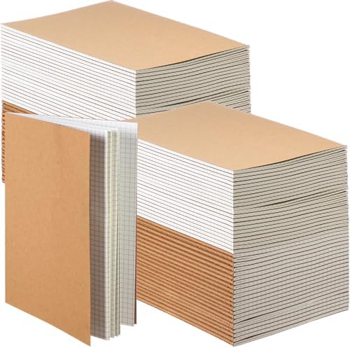 Mimorou 100 Pcs A5 Journals Notebooks Bulk,Brown,Grid by Mimorou