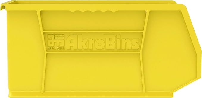 Akro-Mils 30240 AkroBins Plastic Storage Bins, 15"x8"x7", Yellow, 12-Pack | Space-Saving Stackable Bins for Garage, Pantry, Craft Organization - Image 8