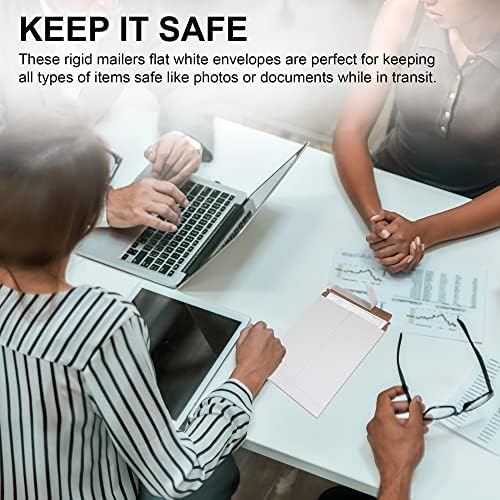 Stay Flat White Mailers - Envelopes with Self-Seal Tape Keep Delicate Items or Papers Safe Size 9 3/4" x 12 1/4" By MT Products (15 Pieces) - Made in The USA - Image 3