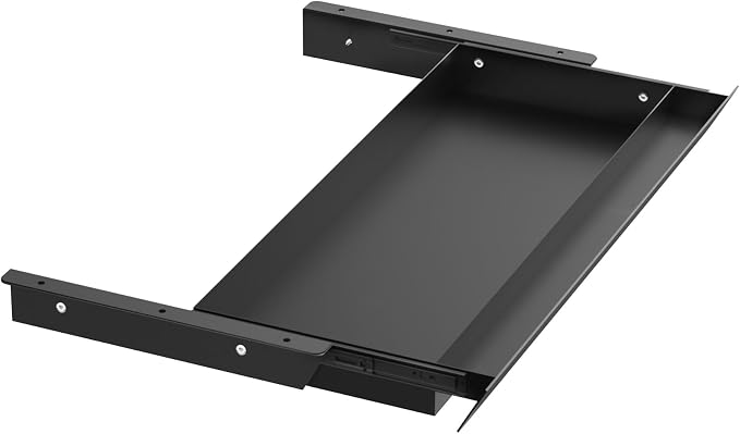 Large Under Desk Mounted Sliding Drawer with Pencil Tray and 60 Degree Tilt Panel to Pull Out, 26'' Long & 13'' deep Large Storage Organizer for Sit Stand Workstation by GAXOMO