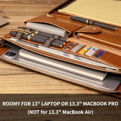 Zippered Leather Portfolio with Front Pocket for 8.5 x 11" Legal Pad - Image 5
