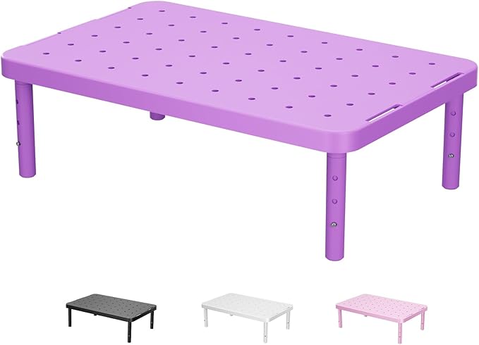 WALI Computer Monitor Stand for Desk, Adjustable Laptop Riser, up to 44 lbs | Desk Monitor Riser Underneath Storage, Fits Notebook, Laptops, Printers, for Home, Office, School(PTT001-V), Violet by WALI