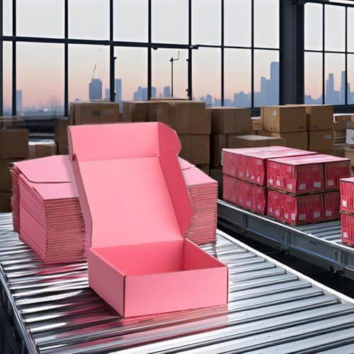 Pink Shipping Boxes 10x10x3 Inches, 20 Pack - Image 4