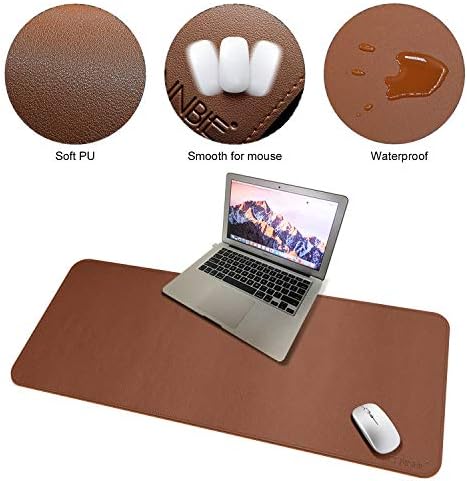 CENNBIE Leather Desk Mat 39.3"x19.6", Office Desk pad (Brown) - Image 4
