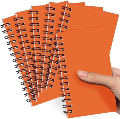Jutom 6 Pcs Small Spiral Notebook Memo Pad 3x5, Orange by Jutom