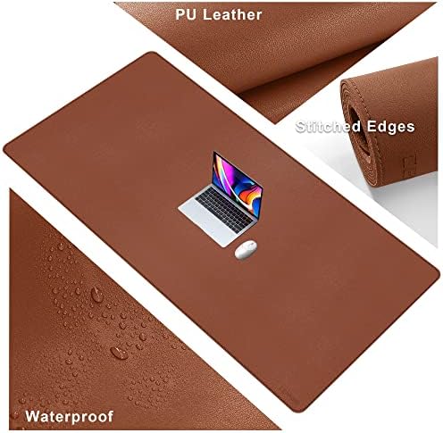 CENNBIE Leather Desk Mat,63" x 31.4" Desk Pad for Full Desk (Brown) - Image 3