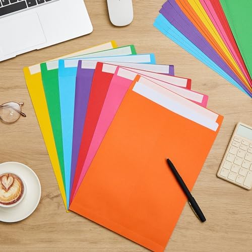100 Pcs 6'' x 9'' Catalog Envelopes Self Adhesive 32lb Manila Envelopes Kraft Peel & Seal for Secure Mailing Storage Organizing for Office Business Home(Colorful) (Pack of 2) - Image 5