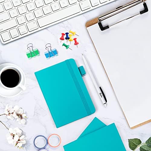 feela 15 Pack Pocket Small Notebooks Bulk, Mini Cute Notepads Hardcover College Ruled Lined Journals with Pen Holder for School Business Memos, with 15 Black Pens, 3.5”x 5.5”, A6, Emerald - Image 4