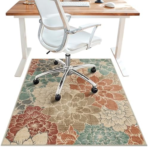 36"x48" Office Chair Mat for Hardwood Floor, Non-Slip Washable Terracotta by BESBLEE