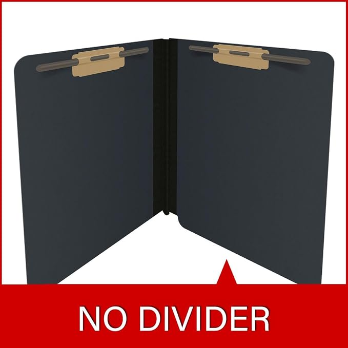 End Tab Pressboard Folders, Letter Size, 2" exp, Fasteners Pos #1 & #3, Black (Box of 25) - Image 8