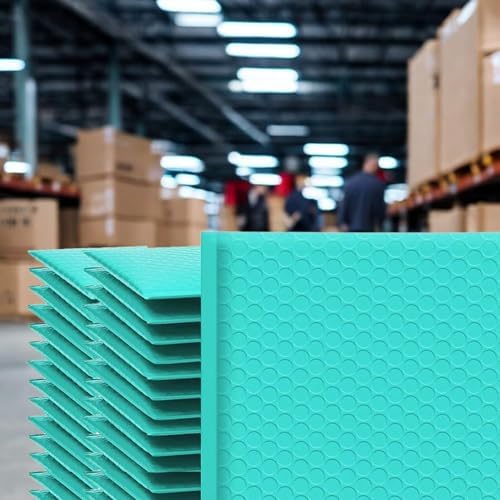 iMBAPrice 500-Pack #000 (4" x 8") Premium Hot Teal Color Self Seal Poly Bubble Mailers Padded Shipping Envelopes (Total 500 Bags) - Image 3