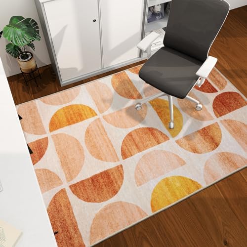 Office Chair Mat for Hardwood Floor, 60"x45" Easy Glide Computer Desk Mat Protector for Rolling Chair Under Desk Rug Nonslip Backing, Machine Wash, (Modern) by CHAKME