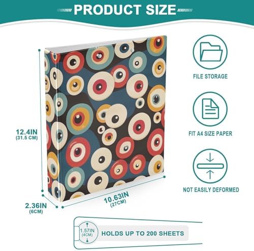 3 Ring Binder 1.5 Inch Clipboards Binders with Interior Pockets Round Ring Binder for Office Supplies and School - Image 4