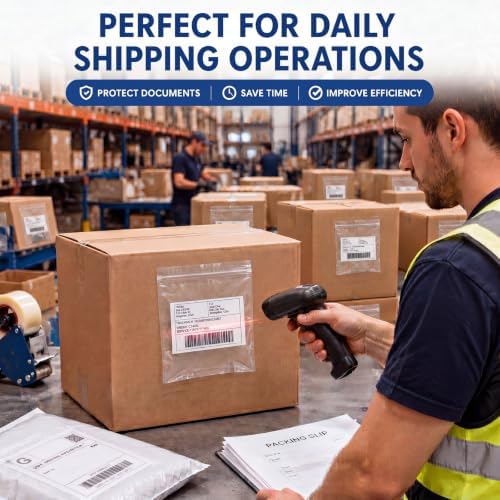 Glenmal 250 pcs 4.5" x 5.5" Resealable Packing List Envelopes Clear Self-adhesive Shipping Label Sleeves with Zipper Waterproof Packing List Envelopes for Documents Mailing Labels Invoices Pack Slip - Image 6
