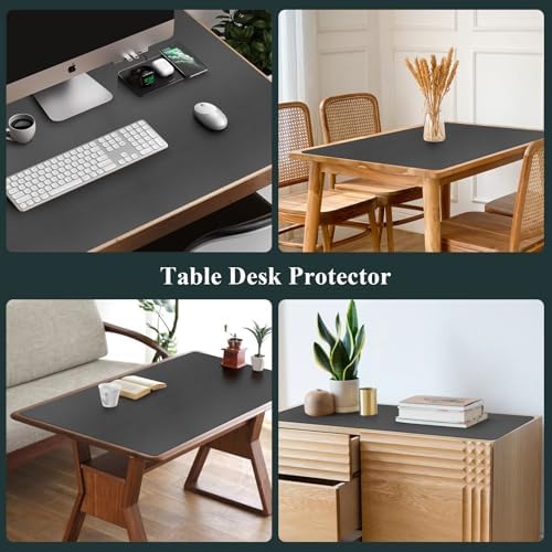Dark Gray Leather-Look Plastic Table Protector Cover Pad, 30" x 60" - Image 7