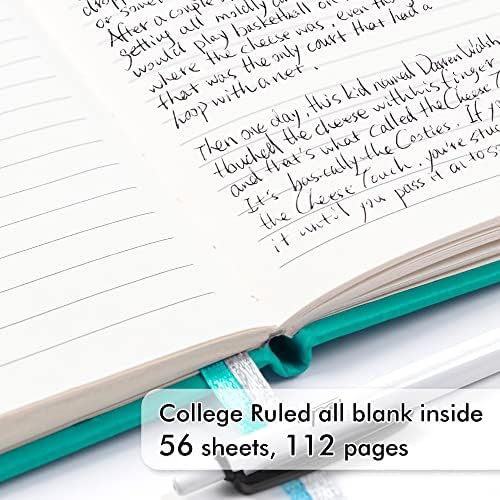 feela 15 Pack Pocket Small Notebooks Bulk, Mini Cute Memo Notepads Hardcover College Ruled Lined Journals with Pen Holder for Women Girls Office School, with 15 Black Pens, 3.5”x 5.5”, A6, Aqua - Image 3