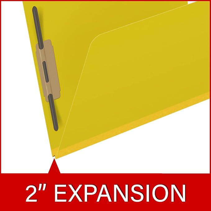 25 Pt. Pressboard Classification Folders, 2/5 Cut ROC Top Tab, Letter Size, No Dividers, Yellow (Box of 25) - Image 7