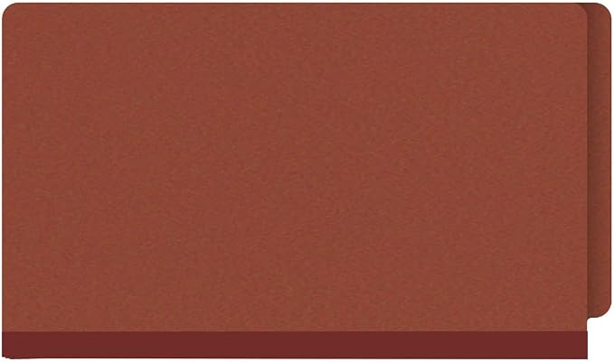 Ecom Folders End Tab Pressboard File Folders | Legal Size 25 Pt Stock with 2" Tyvek Expansion | Full Cut Tabs for Medical Charts, Legal Documents & Office Records | Brick Red, Box of 25 - Image 3