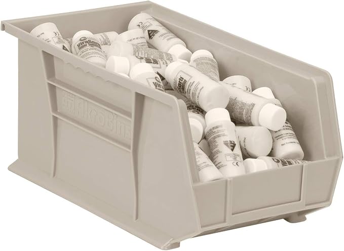Akro-Mils 30240 AkroBins Plastic Storage Bins, 15"x8"x7", Stone, 12-Pack | Space-Saving Stackable Bins for Garage, Pantry, Craft Organization - Image 7